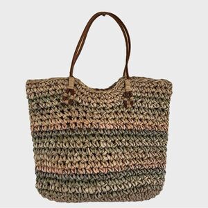 CAPPELLI Straworld Woven Straw Purse Tote Handbag